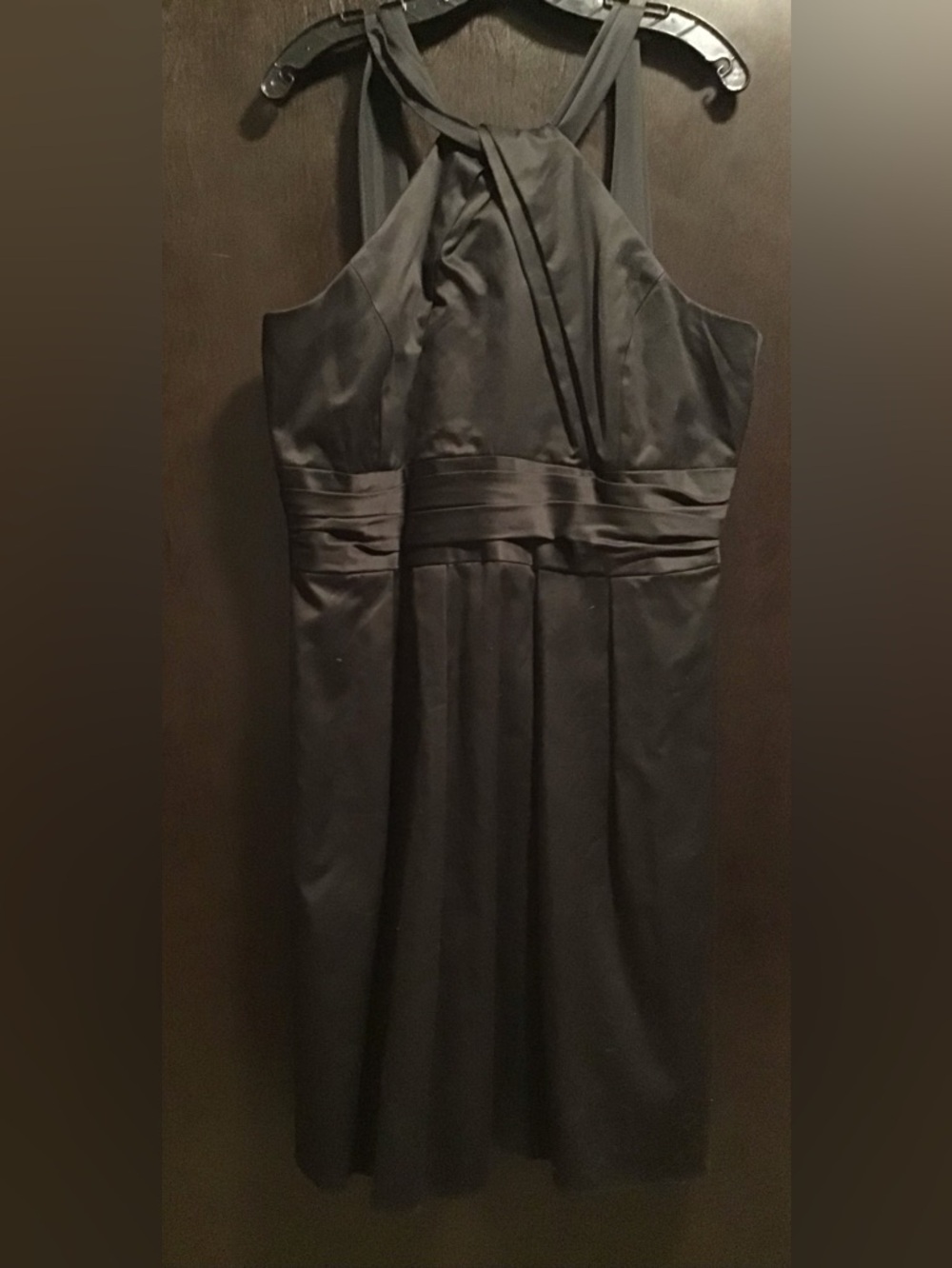 David's Bridal Elegant Strapless Dark Dress